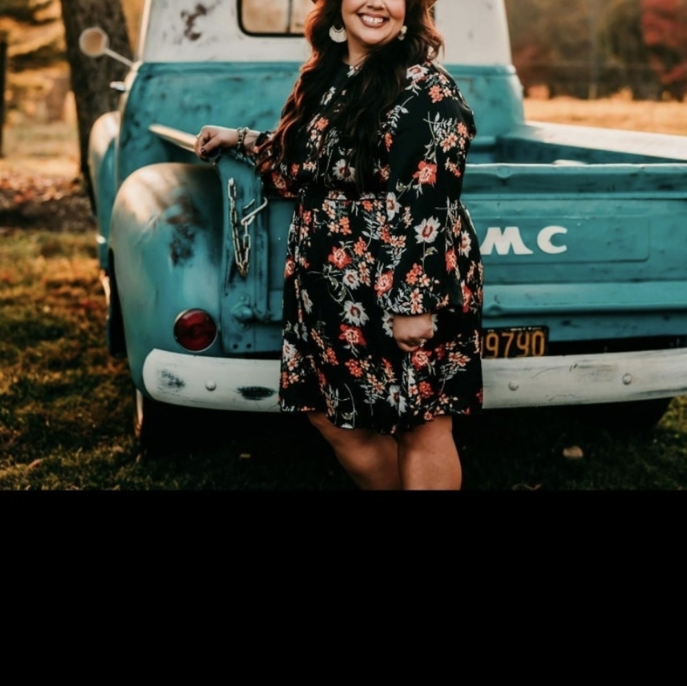 Black Fall Floral Dress 2x